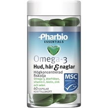60 kapslar - Pharbio Omega-3 Hud hår & naglar