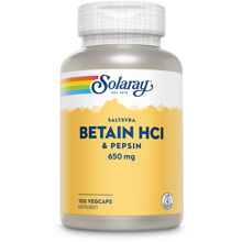 Solaray Betain HCI & Pepsin 100 kapslar