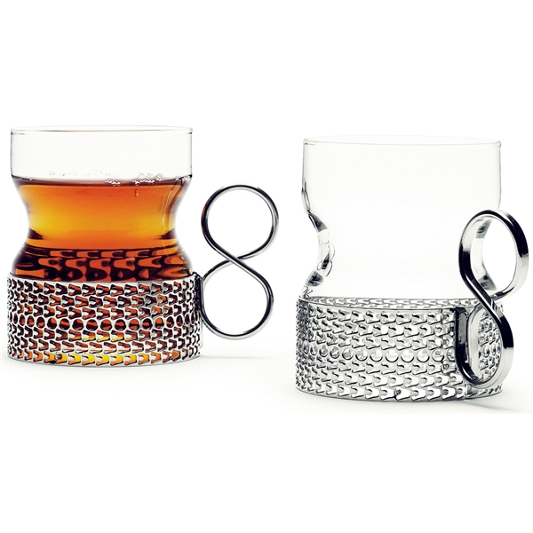 Tsaikka glas med hållare 2-pack Silver (Bild 1 av 2)