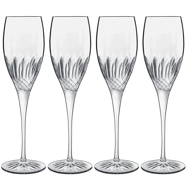 Diamante champagneglas 4-pack