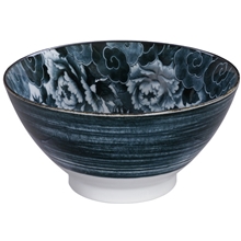 Lion Peony Bowl 18x9cm Black