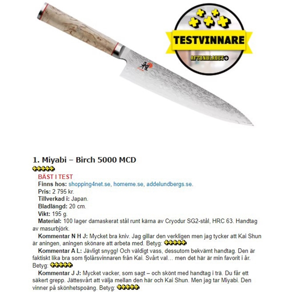 Miyabi 5000MCD Gyutoh Kockkniv (Bild 2 av 11)