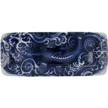 Japonism Plate 28.5x14x2.5cm Carp Blue