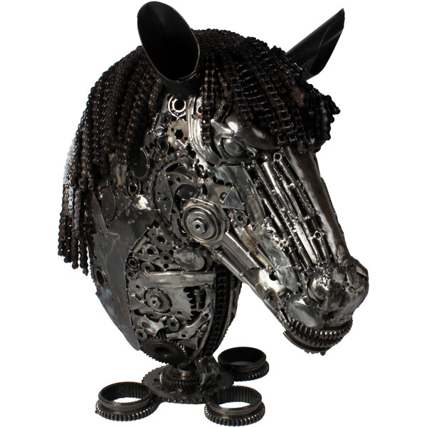 Metallskulptur Horse Head (Bild 1 av 3)