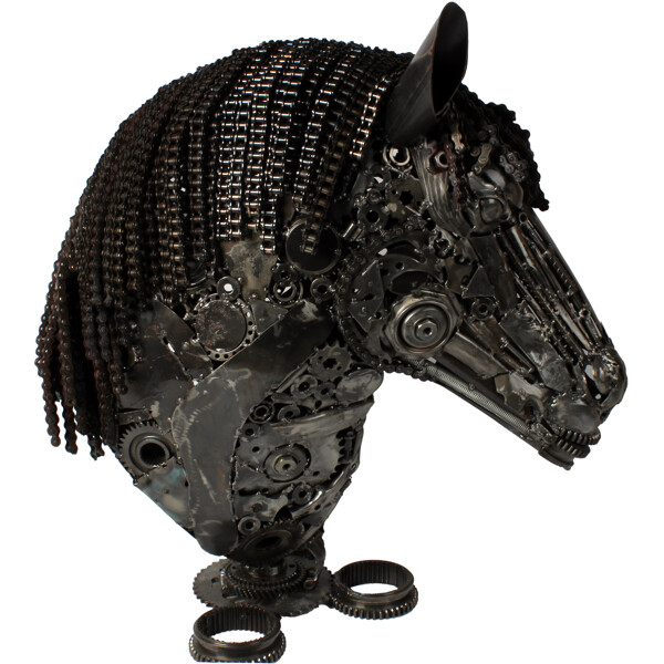 Metallskulptur Horse Head (Bild 2 av 3)