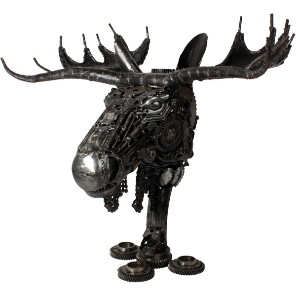 Metallskulptur Moose Head (Bild 1 av 3)