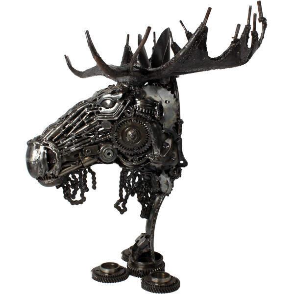 Metallskulptur Moose Head (Bild 2 av 3)