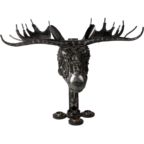 Metallskulptur Moose Head (Bild 3 av 3)