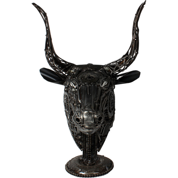 Metallskulptur Bull Head (Bild 2 av 3)