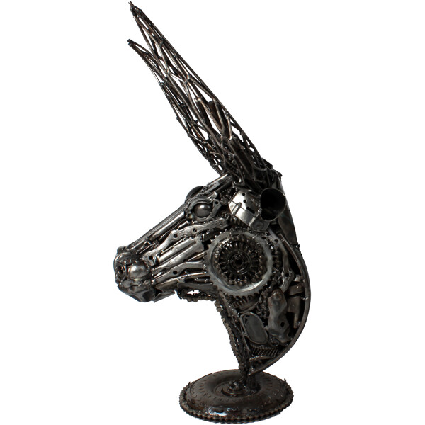Metallskulptur Bull Head (Bild 3 av 3)