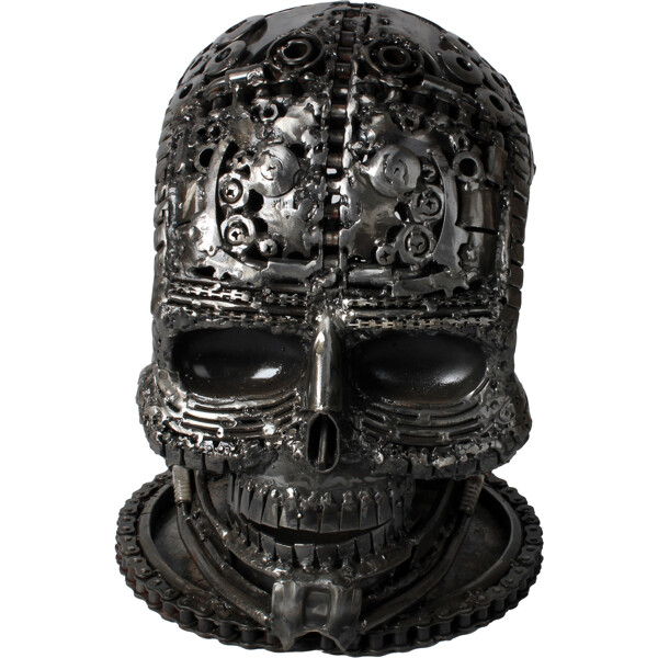 Metallskulptur Iron Skull (Bild 1 av 4)