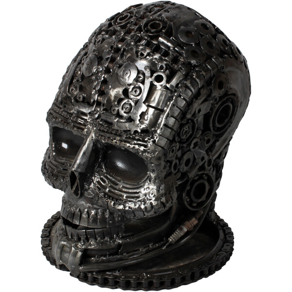 Metallskulptur Iron Skull (Bild 2 av 4)