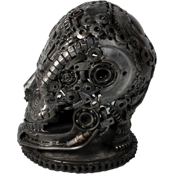 Metallskulptur Iron Skull (Bild 3 av 4)