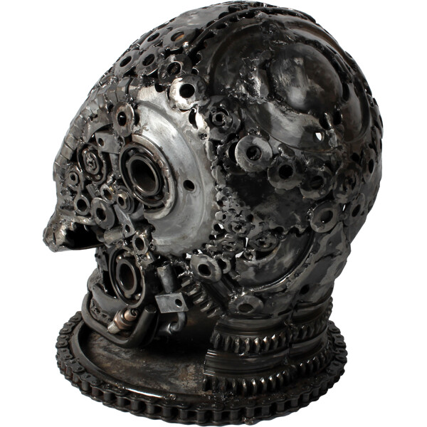 Metallskulptur Iron Skull (Bild 4 av 4)