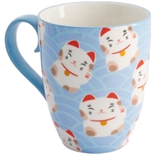 Lucky Cat Light Blue - Kawaii Mug 380ml