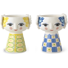 Eva Ljusstake H9.5 cm Blå/Grön 2-pack