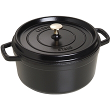 Svart - Staub Rund gryta 5,2 L