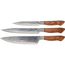 Akira Knivset 3 knivar trähandtag