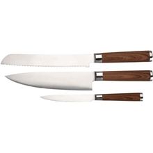 1 set - Kasima Knivset 3 knivar trähandtag