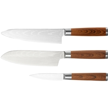 Yari knivset 3 knivar trähandtag