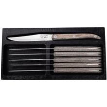 1 set - Grillknivar Laguiole Grey Pakka slät 6-pack