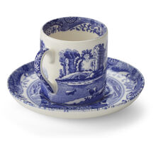 Blue Italian Espressokopp med fat 9 cl