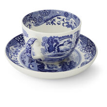 Blue Italian Jumbo Kaffekopp med fat 56 cl
