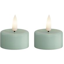 2 st/paket - Sage Green - LED Värmeljus 4cm