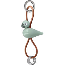 Fågel Nyckelring Naturläder Grön