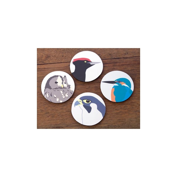 Wildlife Garden Graphic Birds Glasunderlägg 4-pack