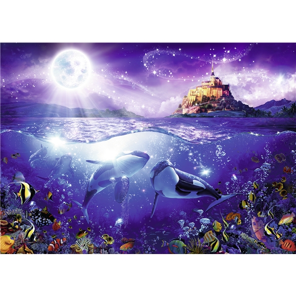 Pussel 1000 Bitar Whales in the Moonlight (Bild 2 av 2)