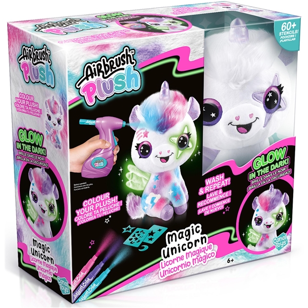 Airbrush Plush Glow in the Dark Unicorn (Bild 1 av 6)