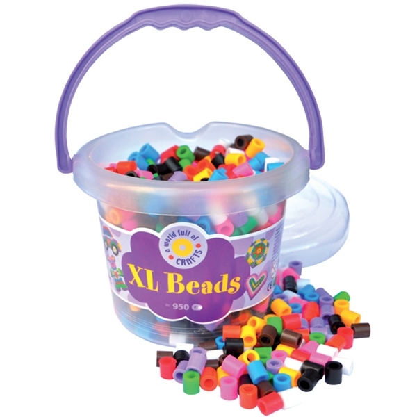 XL Beads - Pärlor i Hink 950 st - Mixade Basfärger