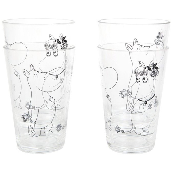 Mumin Glas Akryl Mumintrollet & Snorkfröken 4st (Bild 4 av 4)