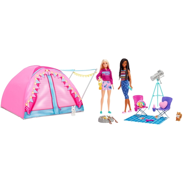 Barbie Camping Tält + Dockor (Bild 1 av 7)