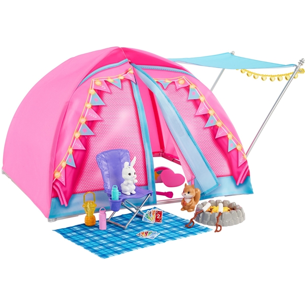 Barbie Camping Tält + Dockor (Bild 2 av 7)