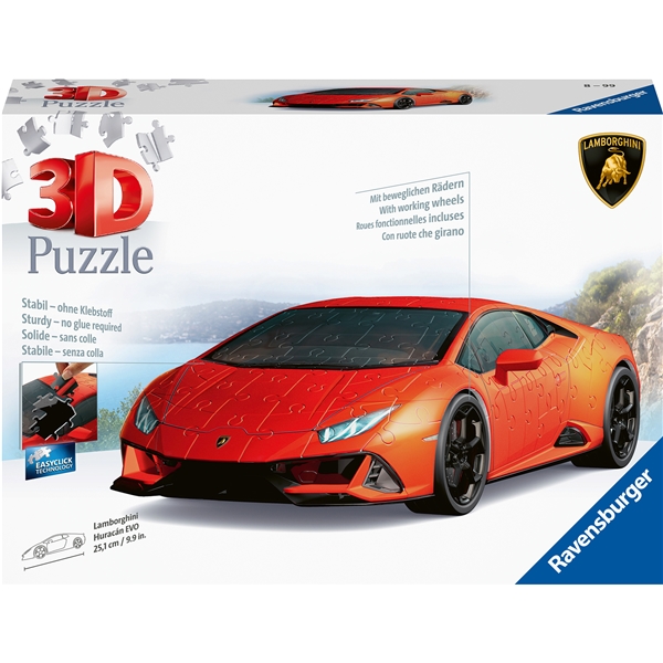 Pussel 3D Lamborghini Huracan Evo 108 Bitar (Bild 1 av 6)