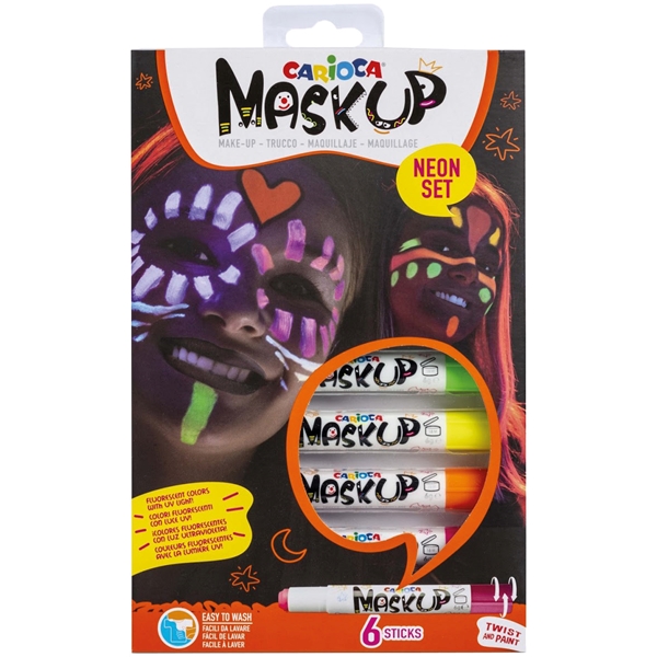 Mask up ansiktsfärg, Neon 6-pack (Bild 1 av 3)