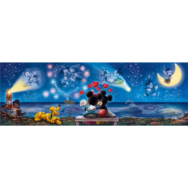 Pussel 1000 Bitar Panorama Mickey & Minnie (Bild 2 av 2)