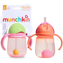 Pink/Coral - Munchkin 2-p Tip & Sip Straw Trainer Cup