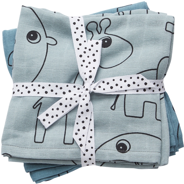 Done By Deer Burp Cloth 2-P Contour Blue (Bild 1 av 2)