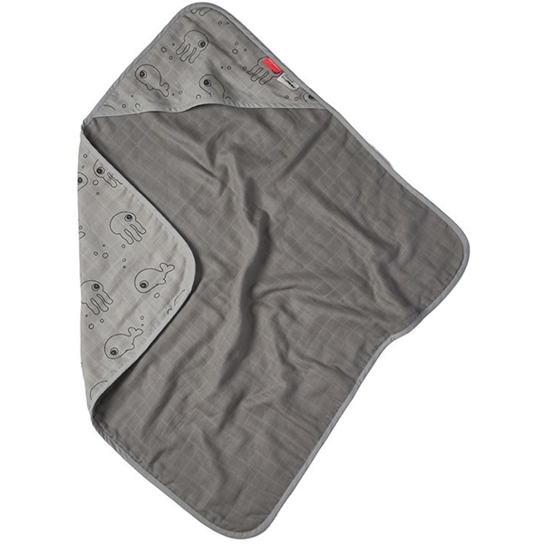 Done By Deer Hooded Towel Sea Friends Grey (Bild 1 av 2)