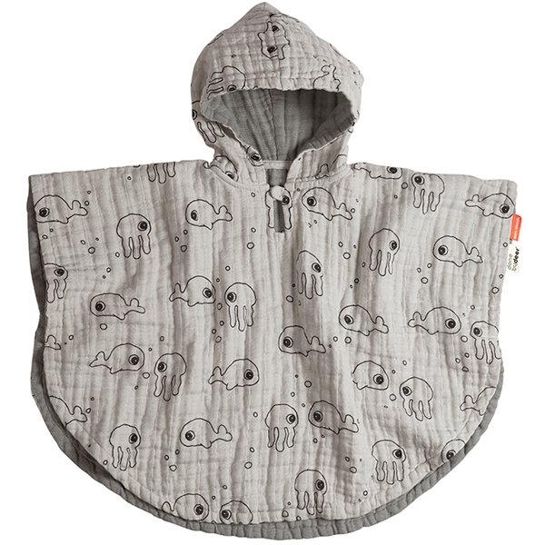 Done By Deer Bath Poncho Sea Friends Grey (Bild 1 av 4)