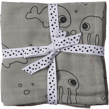 Done By Deer Burp Cloth 2-P Grey Sea Friends