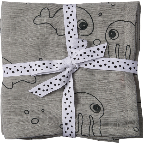 Done By Deer Burp Cloth 2-P Grey Sea Friends (Bild 1 av 2)