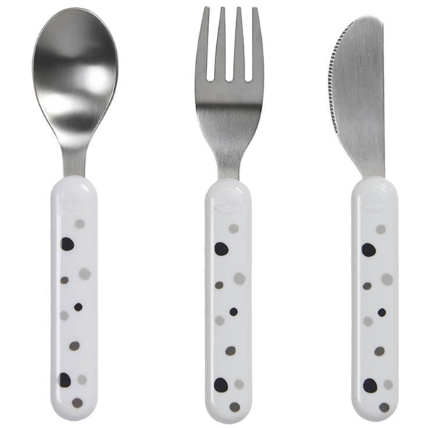 Done By Deer Cutlery Set Dreamy Dots White