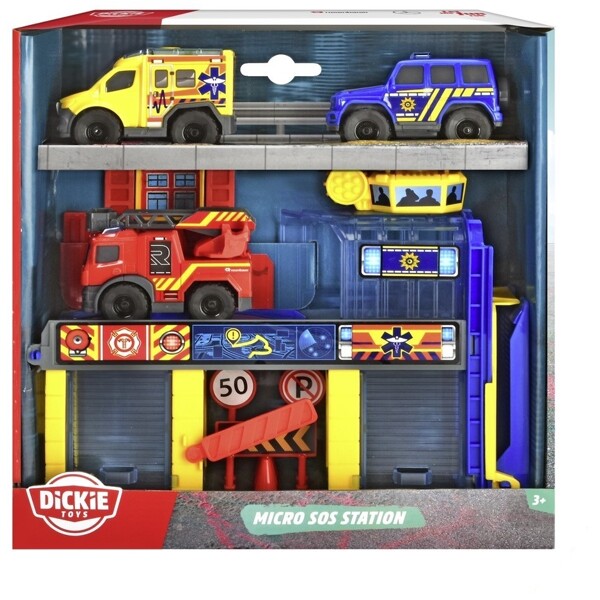 Dickie Toys Räddningsstation m. 3 st Fordon (Bild 1 av 2)