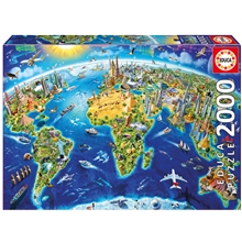 Pussel 2000 Bitar World Landmarks Globe