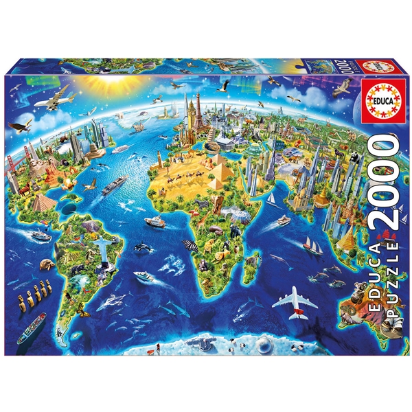 Pussel 2000 Bitar World Landmarks Globe