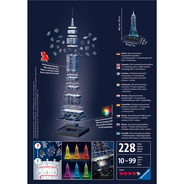Pussel 3D Empire State Building LED (Bild 2 av 6)